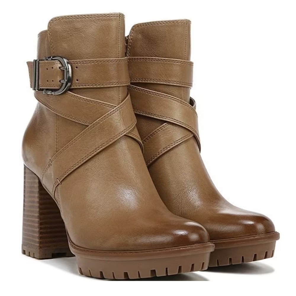 Naturalizer Lyra Leather Water Repellent Lug Sole Boots